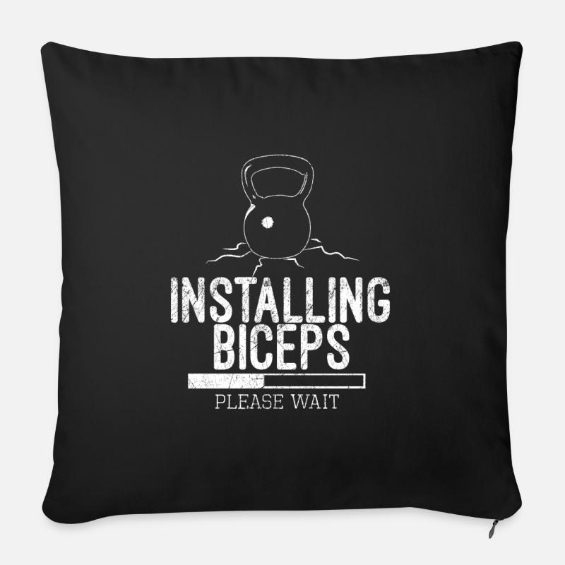 Fitness Spruch - Sofakissenbezug 45 x 45 cm - Schwarz