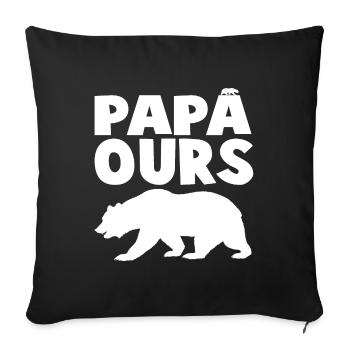 Tête de papaours sauvage en silhouette - Housse de coussin décorative 45 x 45 cm - noir - Devant