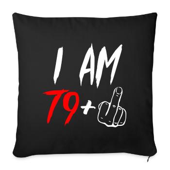 80th birthday middle finger 80 years gift - Sofa pillowcase 17,3'' x 17,3'' (45 x 45 cm) - black - Front