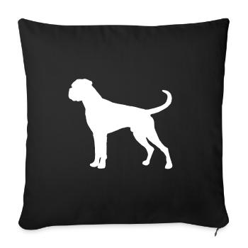 Boxer Chien allemand Boxer Silhouette Animal de compagnie - Housse de coussin décorative 45 x 45 cm - noir - Devant