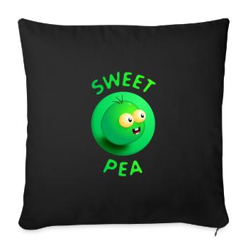 Sweet pea - Sofa pillowcase 17,3'' x 17,3'' (45 x 45 cm) - black - Front
