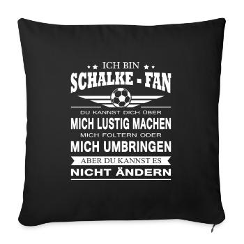 Schalke Design pour les vrais fans ! - Housse de coussin décorative 45 x 45 cm - noir - Devant