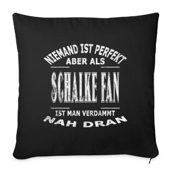 Schalke Design pour les vrais fans ! - Housse de coussin décorative 45 x 45 cm - noir - Devant