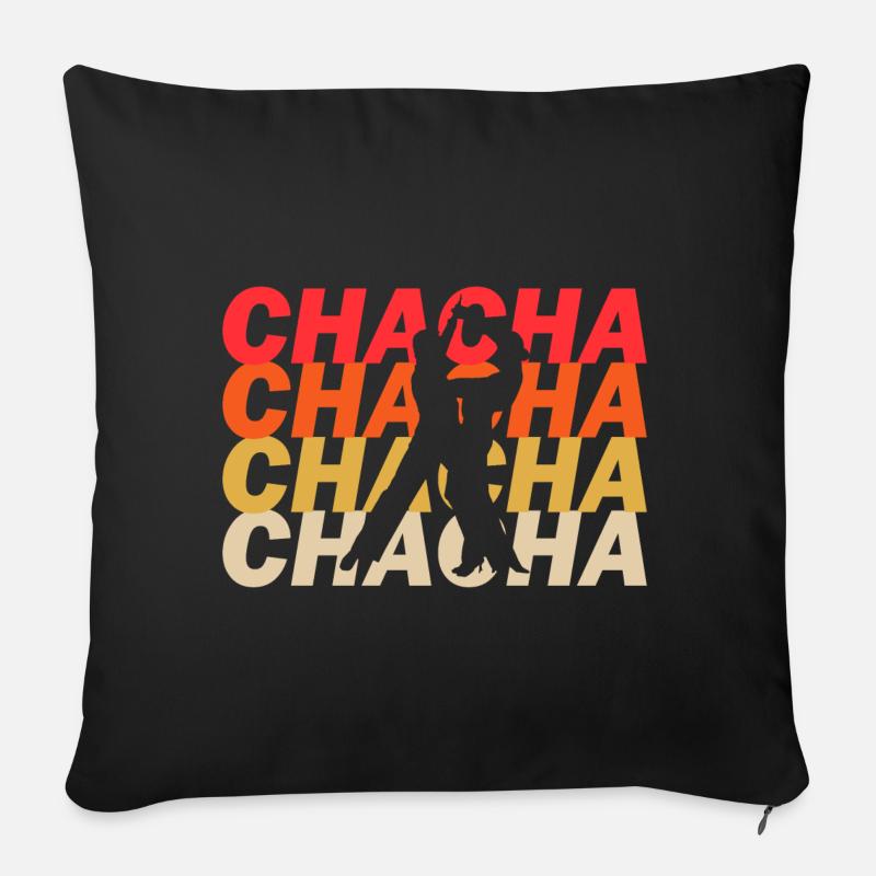 Danse de salon Cha-Cha-Cha - Housse de coussin décorative 45 x 45 cm - noir