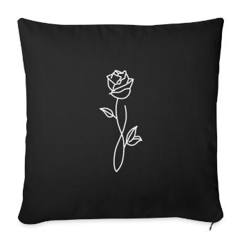 Rose - Sofakissenbezug 45 x 45 cm - Schwarz - Vorne