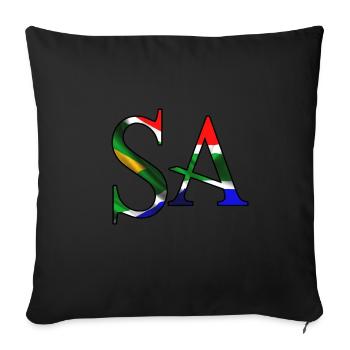 Afrique du Sud SA Afrique patriotisme fierté des Africains - Housse de coussin décorative 45 x 45 cm - noir - Devant