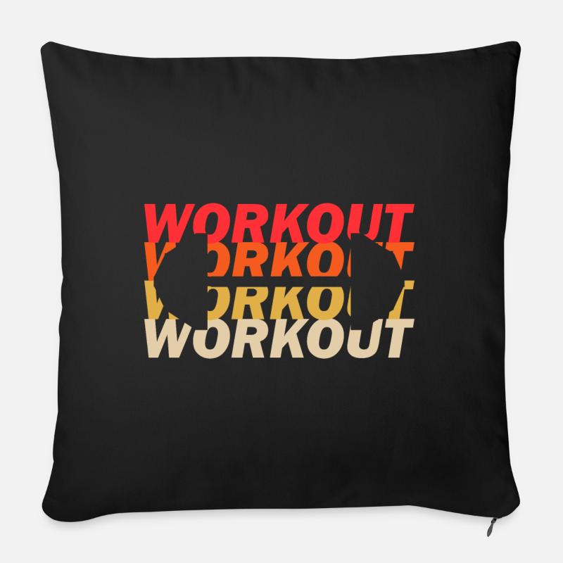 Entraînement physique - Housse de coussin décorative 45 x 45 cm - noir