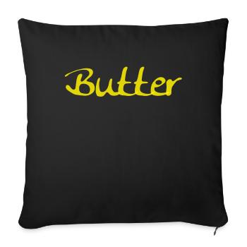 Beurre - Housse de coussin décorative 45 x 45 cm - noir - Devant