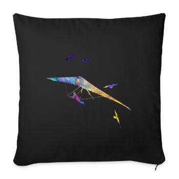 Dragons arc-en-ciel - Housse de coussin décorative 45 x 45 cm - noir - Devant