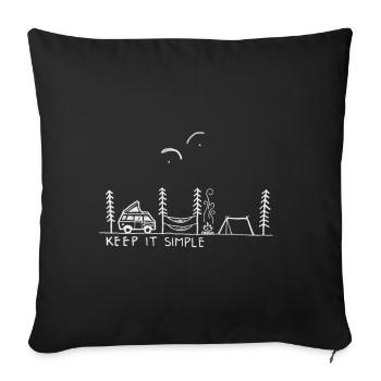 Parapente Camping Wald paragliding - Housse de coussin décorative 45 x 45 cm - noir - Devant