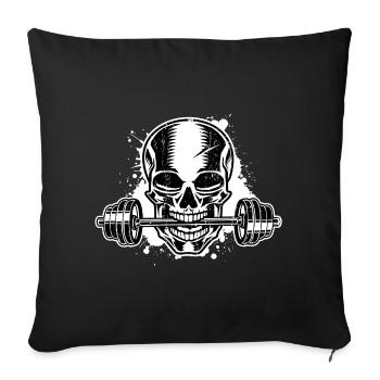 dumbbell skull fitness - Sofa pillowcase 17,3'' x 17,3'' (45 x 45 cm) - black - Front