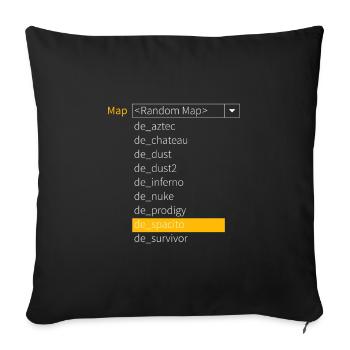 CS: "de_spacito" - Sofa pillowcase 17,3'' x 17,3'' (45 x 45 cm) - black - Front