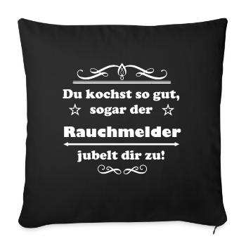Tu cuisine si bien - Housse de coussin décorative 45 x 45 cm - noir - Devant