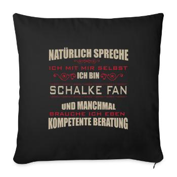 Schalke Design pour les vrais fans ! - Housse de coussin décorative 45 x 45 cm - noir - Devant