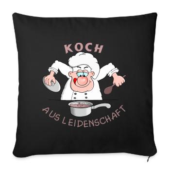 Chef of passion - Sofa pillowcase 17,3'' x 17,3'' (45 x 45 cm) - black - Front