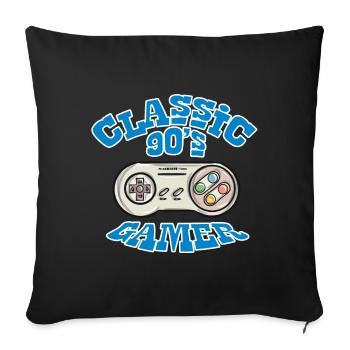 Game Zocken Geschenk - Sofakissenbezug 45 x 45 cm - Schwarz - Vorne