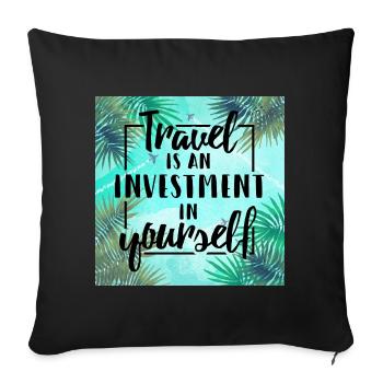 Traveling Vacations Holidays Flying Gift - Sofa pillowcase 17,3'' x 17,3'' (45 x 45 cm) - black - Front