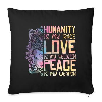 Religion Humanité Amour Paix Cooles - Housse de coussin décorative 45 x 45 cm - noir - Devant