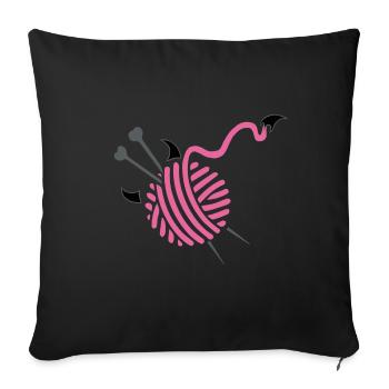 tricot - Housse de coussin décorative 45 x 45 cm - noir - Devant