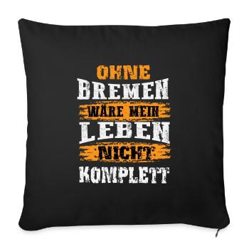 Bremen Fan Design - Sofakissenbezug 45 x 45 cm - Schwarz - Vorne