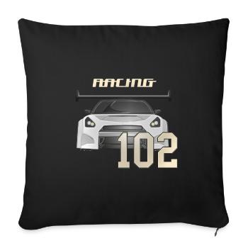GTR RACING 102 – Sports Car Racing Design - Sofa pillowcase 17,3'' x 17,3'' (45 x 45 cm) - black - Front