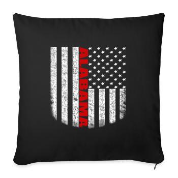 Alabama - Flag USA - Sofa pillowcase 17,3'' x 17,3'' (45 x 45 cm) - black - Front