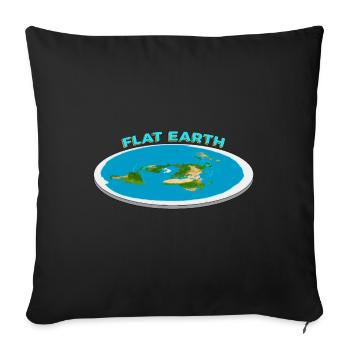 Flat Earth # 1 - Sofa pillowcase 17,3'' x 17,3'' (45 x 45 cm) - black - Front