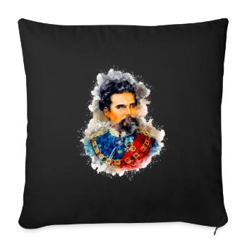 KÖNIG LUDWIG II. - Sofakissenbezug 45 x 45 cm - Schwarz - Vorne