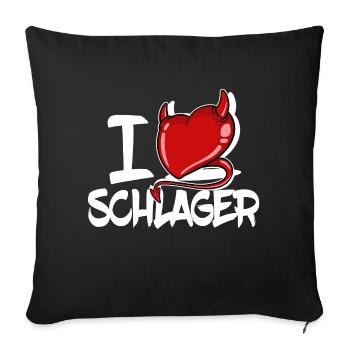 J'aime la musique folklorique Schlager disant déclaration - Housse de coussin décorative 45 x 45 cm - noir - Devant
