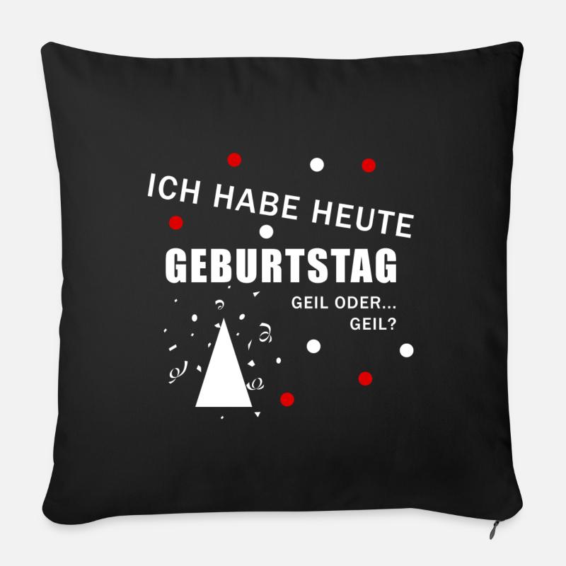 Heute Geburtstag - Sofakissenbezug 45 x 45 cm - Schwarz