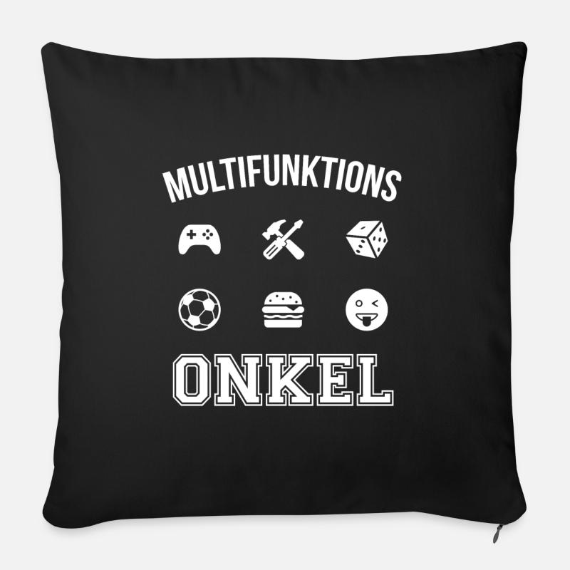 Multifunktionaler Onkel - Das super Geschenk! - Sofakissenbezug 45 x 45 cm - Schwarz