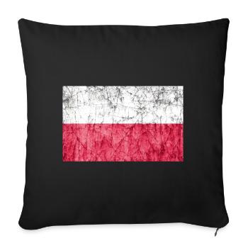 flag poland - Sofa pillowcase 17,3'' x 17,3'' (45 x 45 cm) - black - Front