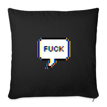 Fuck - swear word - Sofa pillowcase 17,3'' x 17,3'' (45 x 45 cm) - black - Front