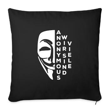 Anonymous we are many - Sofa pillowcase 17,3'' x 17,3'' (45 x 45 cm) - black - Front