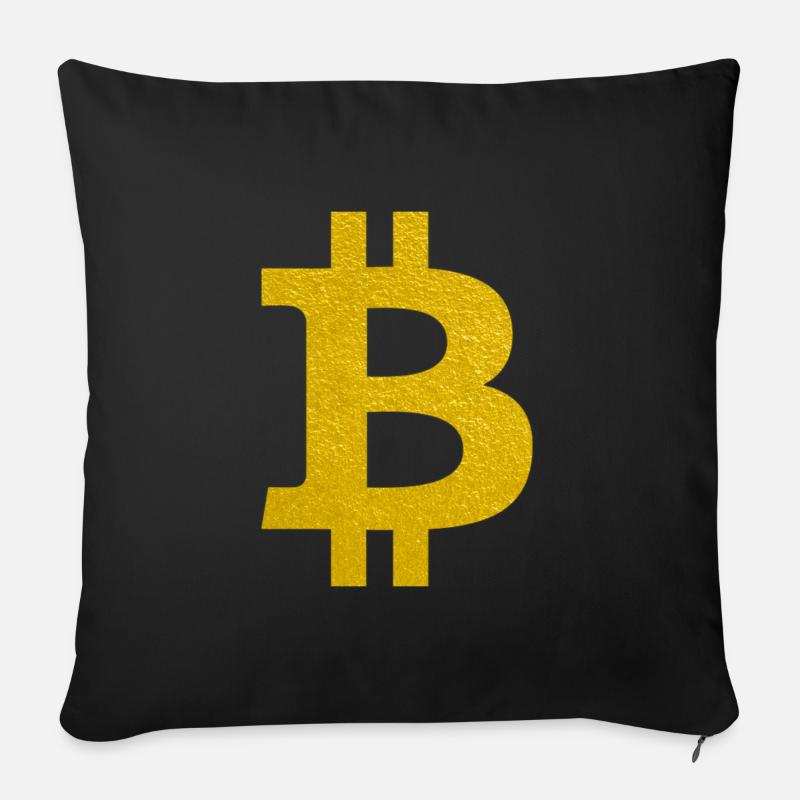 Bitcoin - Sofakissenbezug 45 x 45 cm - Schwarz