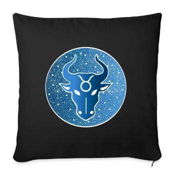 Astrological sign: bull - Sofa pillowcase 17,3'' x 17,3'' (45 x 45 cm) - black - Front