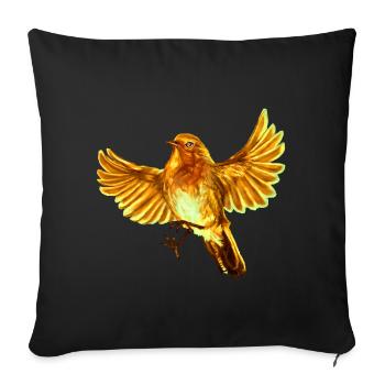 yellow bird - Sofa pillowcase 17,3'' x 17,3'' (45 x 45 cm) - black - Front