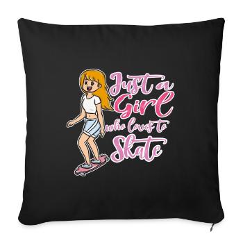 skateboard - Sofa pillowcase 17,3'' x 17,3'' (45 x 45 cm) - black - Front