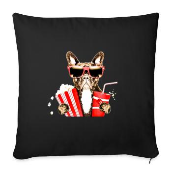 french bulldog - Sofakissenbezug 45 x 45 cm - Schwarz - Vorne