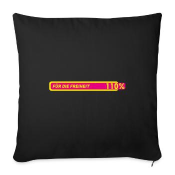 110% für die Freiheit - FDP JuLis Junge Liberale - Sofakissenbezug 45 x 45 cm - Schwarz - Vorne