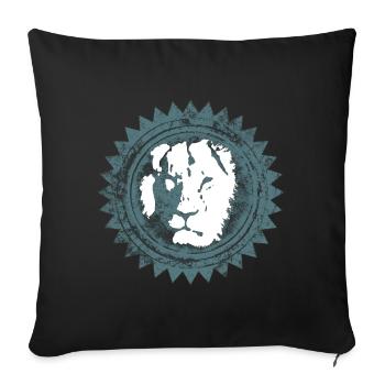 Löwenkopf Reggae Design - Sofakissenbezug 45 x 45 cm - Schwarz - Vorne