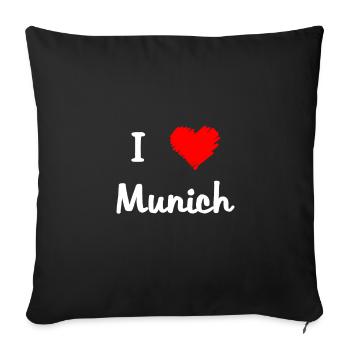 I love Munich - Sofakissenbezug 45 x 45 cm - Schwarz - Vorne