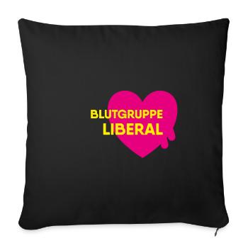 Blood group Liberal - FDP JuLis Young Liberals - Sofa pillowcase 17,3'' x 17,3'' (45 x 45 cm) - black - Front