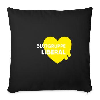 Blood group Liberal - FDP JuLis Young Liberals Free - Sofa pillowcase 17,3'' x 17,3'' (45 x 45 cm) - black - Front