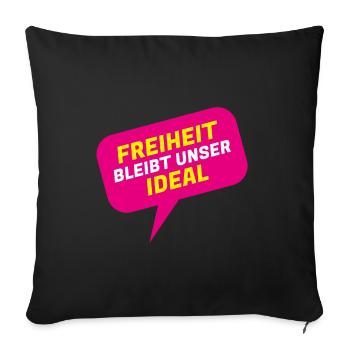 Freiheit bleibt unser Ideal - FDP JuLis Liberal - Sofakissenbezug 45 x 45 cm - Schwarz - Vorne