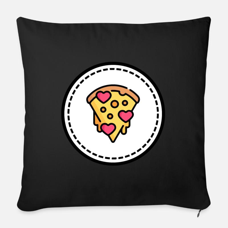 Pizza - Sofakissenbezug 45 x 45 cm - Schwarz