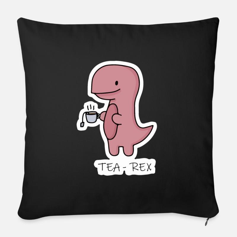 Tea-Rex (T-Rex) - Sofakissenbezug 45 x 45 cm - Schwarz