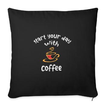 Kaffee - Sofakissenbezug 45 x 45 cm - Schwarz - Vorne