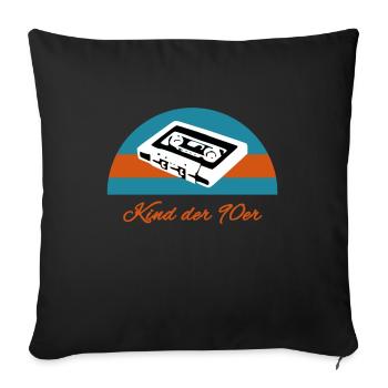 Kind der 90er Kassette - Sofakissenbezug 45 x 45 cm - Schwarz - Vorne