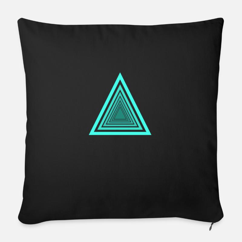 Triangles depth effect - Sofa pillowcase 17,3'' x 17,3'' (45 x 45 cm) - black